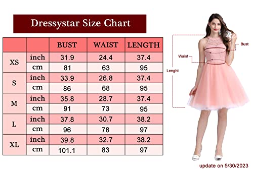 Dressystar Short Halter Prom Ball Gown Lace Tulle Evening Homecoming Dress 0068 Black S